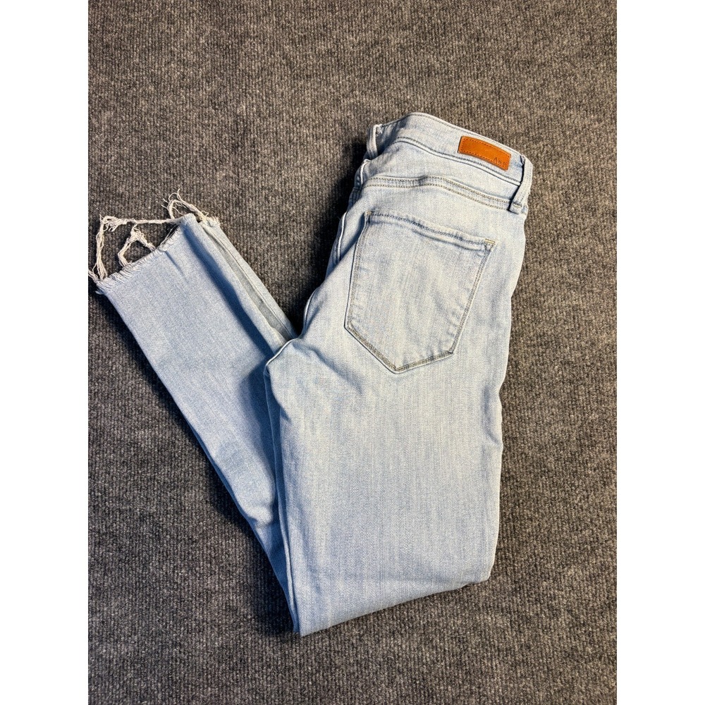 Abercrombie & Fitch Jeans Women's 2R Blue Denim Harper Low Rise Ankle Raw Hem
